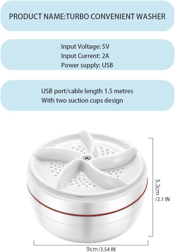 Portable Ultrasonic USB Turbo Washer